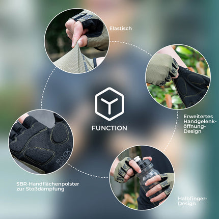 ROCKBROS Fahrrad Handschuhe Halbfinger rutschfest Stoßdämpfende Sommer (Fahrradhandschuhe) kaufen bei Linkreich – Jetzt entdecken!