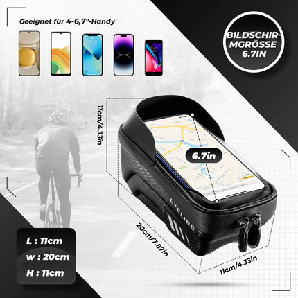 ROCKBROS Fahrrad Handytasche Handyhalterung mit Touchscreen 6.7 Zoll