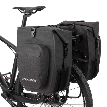 ROCKBROS Fahrrad hinter Gepäckträgertasche wasserdicht 20-27L für E-Bike/Rennrad/MTB