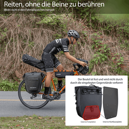 ROCKBROS Fahrrad hinter Gepäckträgertasche wasserdicht 20-27L für E-Bike/Rennrad/MTB