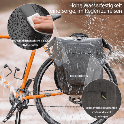 ROCKBROS Fahrrad hinter Gepäckträgertasche wasserdicht 20 - 27L für E - Bike/Rennrad/MTB (Fahrradtaschen) kaufen bei Linkreich – Jetzt entdecken!