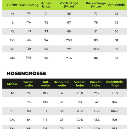 ROCKBROS Fahrrad Jacke & Hose Winter Fahrradanzug Leuchtendes Grün