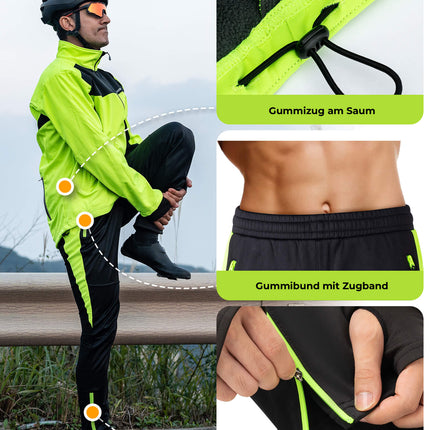 ROCKBROS Fahrrad Jacke & Hose Winter Fahrradanzug Leuchtendes Grün