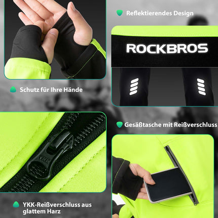 ROCKBROS Fahrrad Jacke & Hose Winter Fahrradanzug Leuchtendes Grün (Fahrradanzug) kaufen bei Linkreich – Jetzt entdecken!