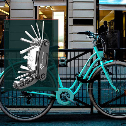 ROCKBROS Fahrrad Multifunktionswerkzeug 16 in 1 Reparatur Werkzeug– Steckschlüssel-Variante