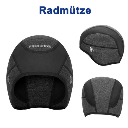 ROCKBROS Fahrrad Mütze Wintermütze mit Brille-Loch Winddicht Helmmütze