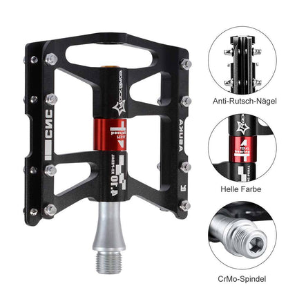 ROCKBROS Fahrrad Pedale 9/16 für MTB/BMX/Rennrad 4 Sealed Bearings (Fahrradpedale) kaufen bei Linkreich – Jetzt entdecken!