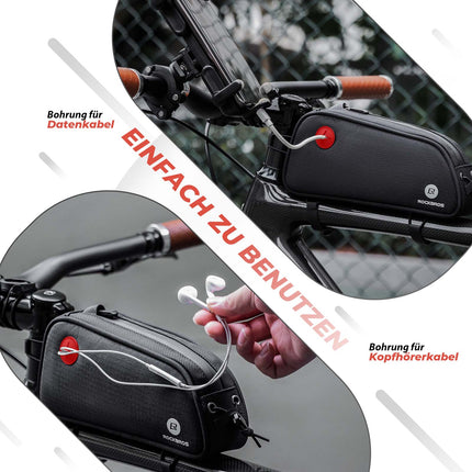 ROCKBROS Fahrrad Rahmentasche 1.3L MTB Oberrohrtasche Schwarz (Fahrradtaschen) kaufen bei Linkreich – Jetzt entdecken!