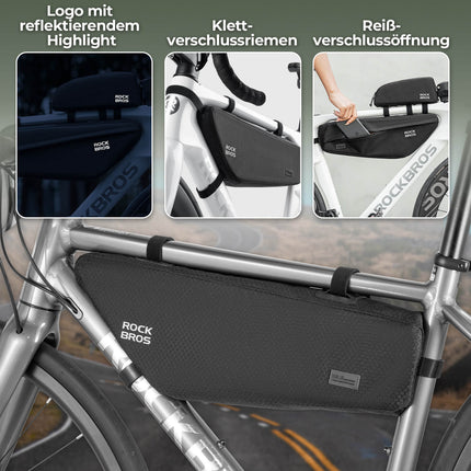 ROCKBROS Fahrrad Rahmentasche Dreiecktasche Wasserabweisend 2,9L Schwarz (Fahrradtaschen) kaufen bei Linkreich – Jetzt entdecken!