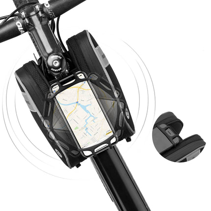 ROCKBROS Fahrrad Rahmentasche mit 360° drehbare Handyhalter 1,5 L BK