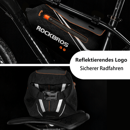 ROCKBROS Fahrrad Rahmentasche wasserdichte Dreiecktasche 3,5L Schwarz