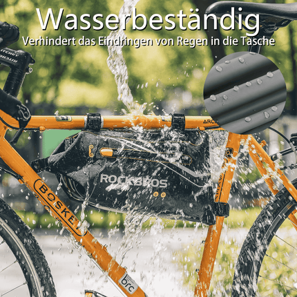 ROCKBROS Fahrrad Rahmentasche wasserdichte Dreiecktasche 3,5L Schwarz