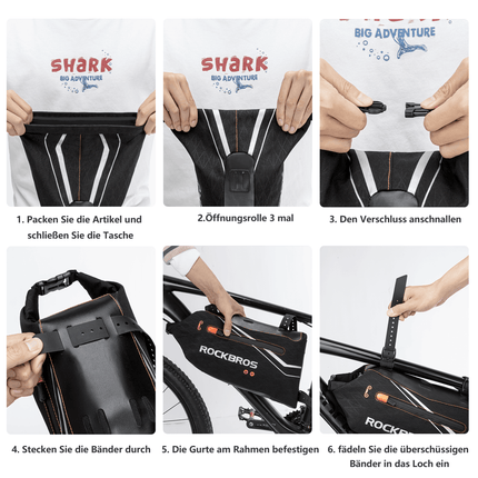 ROCKBROS Fahrrad Rahmentasche wasserdichte Dreiecktasche 3,5L Schwarz (Fahrradtaschen) kaufen bei Linkreich – Jetzt entdecken!