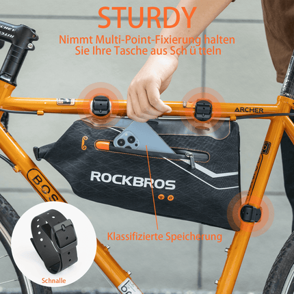 ROCKBROS Fahrrad Rahmentasche wasserdichte Dreiecktasche 3,5L Schwarz (Fahrradtaschen) kaufen bei Linkreich – Jetzt entdecken!