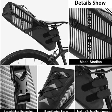 ROCKBROS Fahrrad Satteltasche IPX7 wasserdicht Sitztasche 10L