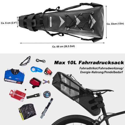 ROCKBROS Fahrrad Satteltasche IPX7 wasserdicht Sitztasche 10L (Fahrradtaschen) kaufen bei Linkreich – Jetzt entdecken!
