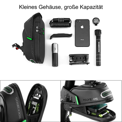 ROCKBROS Fahrrad Satteltasche mit Rücklichthalter wasserdicht 0.7L/0.9L (Fahrradtaschen) kaufen bei Linkreich – Jetzt entdecken!
