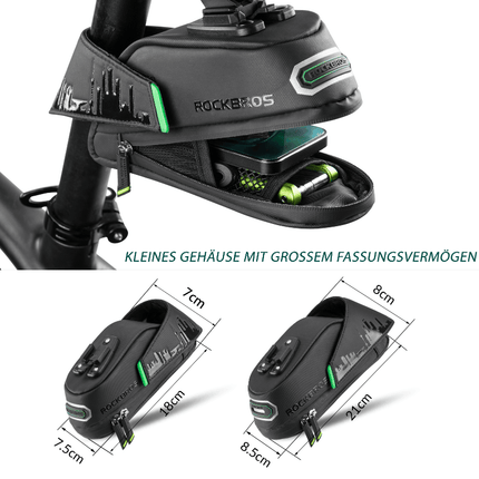 ROCKBROS Fahrrad Satteltasche mit Rücklichthalter wasserdicht 0.7L/0.9L (Fahrradtaschen) kaufen bei Linkreich – Jetzt entdecken!