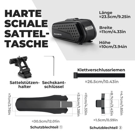 ROCKBROS Fahrrad Satteltasche mit Schutzblech Wasserabweisend 1,3L/0.8L (Fahrradtaschen) kaufen bei Linkreich – Jetzt entdecken!