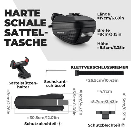 ROCKBROS Fahrrad Satteltasche mit Schutzblech Wasserabweisend 1,3L/0.8L (Fahrradtaschen) kaufen bei Linkreich – Jetzt entdecken!