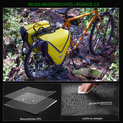 ROCKBROS Fahrrad Transporttasche 100% wasserdichte mit Schultergurt 20L Gelb/Schwarz Gold (Fahrradtaschen) kaufen bei Linkreich – Jetzt entdecken!