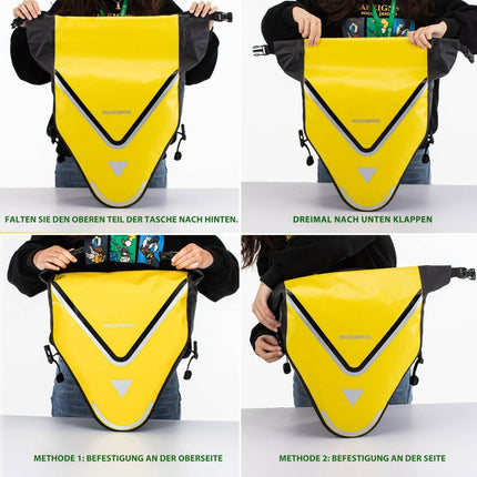 ROCKBROS Fahrrad Transporttasche 100% wasserdichte mit Schultergurt 20L Gelb/Schwarz Gold (Fahrradtaschen) kaufen bei Linkreich – Jetzt entdecken!