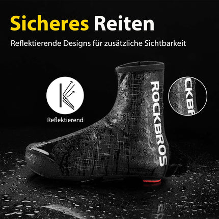 ROCKBROS Fahrrad Überzieher Windfest Wasserabweisend Überschuhe Rennrad MTB Schwarz