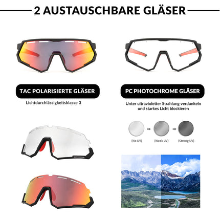 ROCKBROS Fahrradbrille 2 - in - 1 Sportbrille Polarisiert & Selbsttönend (Fahrradbrille) kaufen bei Linkreich – Jetzt entdecken!