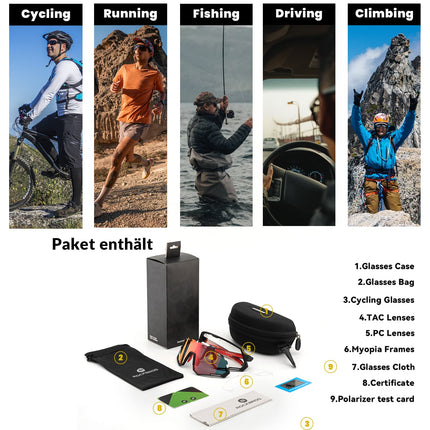 ROCKBROS Fahrradbrille 2 - in - 1 Sportbrille Polarisiert & Selbsttönend (Fahrradbrille) kaufen bei Linkreich – Jetzt entdecken!