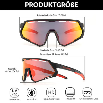 ROCKBROS Fahrradbrille 2 - in - 1 Sportbrille Polarisiert & Selbsttönend (Fahrradbrille) kaufen bei Linkreich – Jetzt entdecken!