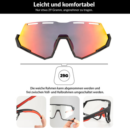 ROCKBROS Fahrradbrille 2 - in - 1 Sportbrille Polarisiert & Selbsttönend (Fahrradbrille) kaufen bei Linkreich – Jetzt entdecken!