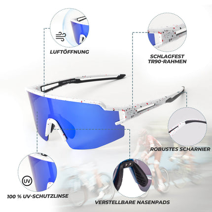 ROCKBROS Fahrradbrille Polarisiert Sportbrille winddichte Sonnenbrille UV400 Schutz (Fahrradbrille) kaufen bei Linkreich – Jetzt entdecken!