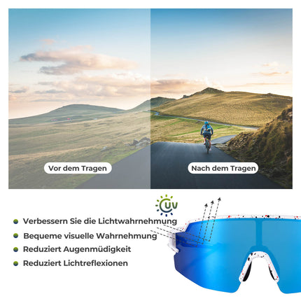 ROCKBROS Fahrradbrille Polarisiert Sportbrille winddichte Sonnenbrille UV400 Schutz (Fahrradbrille) kaufen bei Linkreich – Jetzt entdecken!