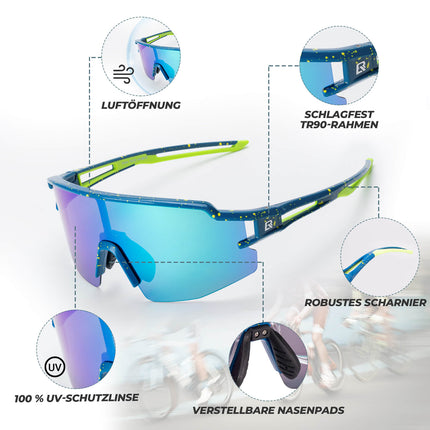 ROCKBROS Fahrradbrille Polarisiert Sportbrille winddichte Sonnenbrille UV400 Schutz (Fahrradbrille) kaufen bei Linkreich – Jetzt entdecken!