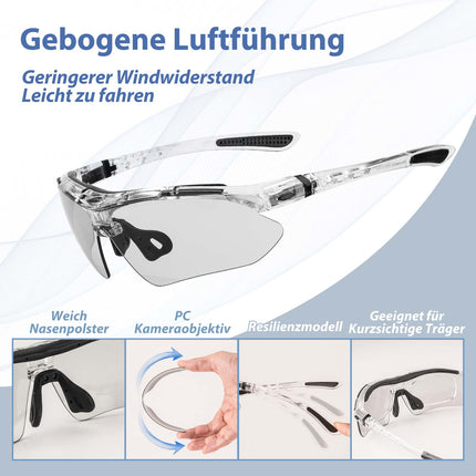 ROCKBROS Fahrradbrille Selbsttönend Brille Sonnenbrille UV 400 Schutz (Fahrradbrille) kaufen bei Linkreich – Jetzt entdecken!