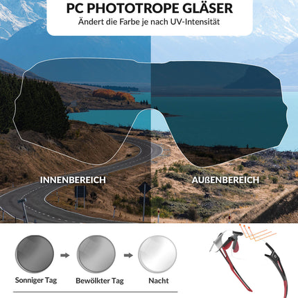 ROCKBROS Fahrradbrille Selbsttönend für Damen & Herren mit UV400 Schutz (Fahrradbrille) kaufen bei Linkreich – Jetzt entdecken!