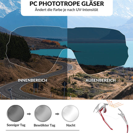 ROCKBROS Fahrradbrille Selbsttönend für Damen & Herren mit UV400 Schutz (Fahrradbrille) kaufen bei Linkreich – Jetzt entdecken!