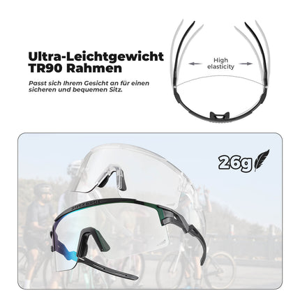 ROCKBROS Fahrradbrille Selbsttönend/Polarisiert Antibeschlag Winddicht UV - Schutz (Fahrradbrille) kaufen bei Linkreich – Jetzt entdecken!