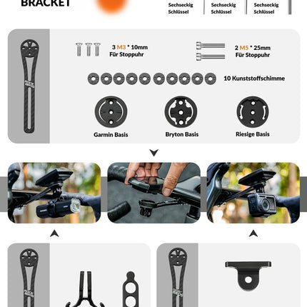 Fahrradcomputer Halterung Lenkerhalterung für Garmin/Bryton/Giant