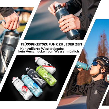 ROCKBROS Fahrradflasche 620 ml Sportflasche mit 5 Stunden Kühlhaltefunktion (Fahrradflasche) kaufen bei Linkreich – Jetzt entdecken!