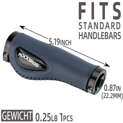 ROCKBROS Fahrradgriffe Ledergriffe für Lenker mit 22,2 mm Durchmesser