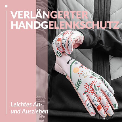 ROCKBROS Fahrradhandschuhe Damen Winddicht Handschuhe Touchscreen Atmungsaktiv