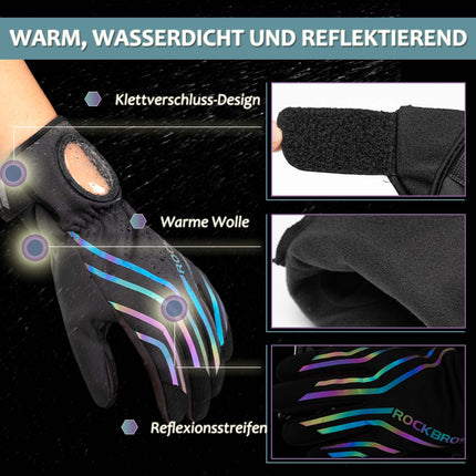 ROCKBROS Fahrradhandschuhe für Lauf, MTB Atmungsaktive Schwarz M - 2XL (Fahrradhandschuhe) kaufen bei Linkreich – Jetzt entdecken!