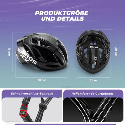 ROCKBROS Fahrradhelm 58-62cm Einstellbare Cityhelm Belüftung Unisex