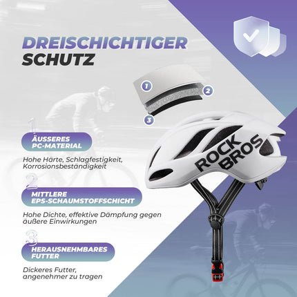 ROCKBROS Fahrradhelm 58 - 62cm Einstellbare Cityhelm Belüftung Unisex (Fahrradhelme) kaufen bei Linkreich – Jetzt entdecken!