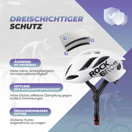 ROCKBROS Fahrradhelm 58 - 62cm Einstellbare Cityhelm Belüftung Unisex (Fahrradhelme) kaufen bei Linkreich – Jetzt entdecken!