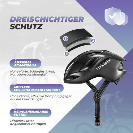 ROCKBROS Fahrradhelm 58 - 62cm Einstellbare Cityhelm Belüftung Unisex (Fahrradhelme) kaufen bei Linkreich – Jetzt entdecken!