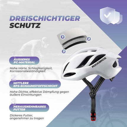 ROCKBROS Fahrradhelm 58 - 62cm Einstellbare Cityhelm Belüftung Unisex (Fahrradhelme) kaufen bei Linkreich – Jetzt entdecken!