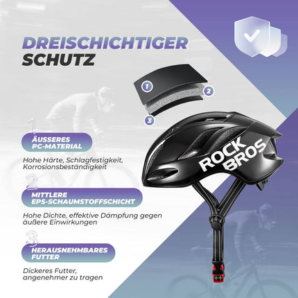 ROCKBROS Fahrradhelm 58 - 62cm Einstellbare Cityhelm Belüftung Unisex (Fahrradhelme) kaufen bei Linkreich – Jetzt entdecken!