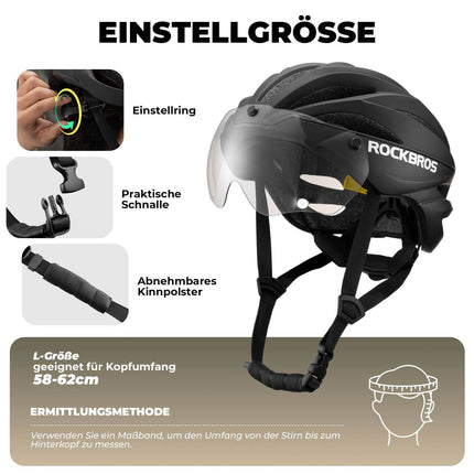 ROCKBROS Fahrradhelm Magnetischer Abnehmbarer MTB Helm mit Visier (Fahrradhelme) kaufen bei Linkreich – Jetzt entdecken!